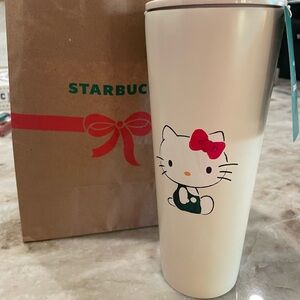 Starbucks White Tumbler with Hello Kitty Design